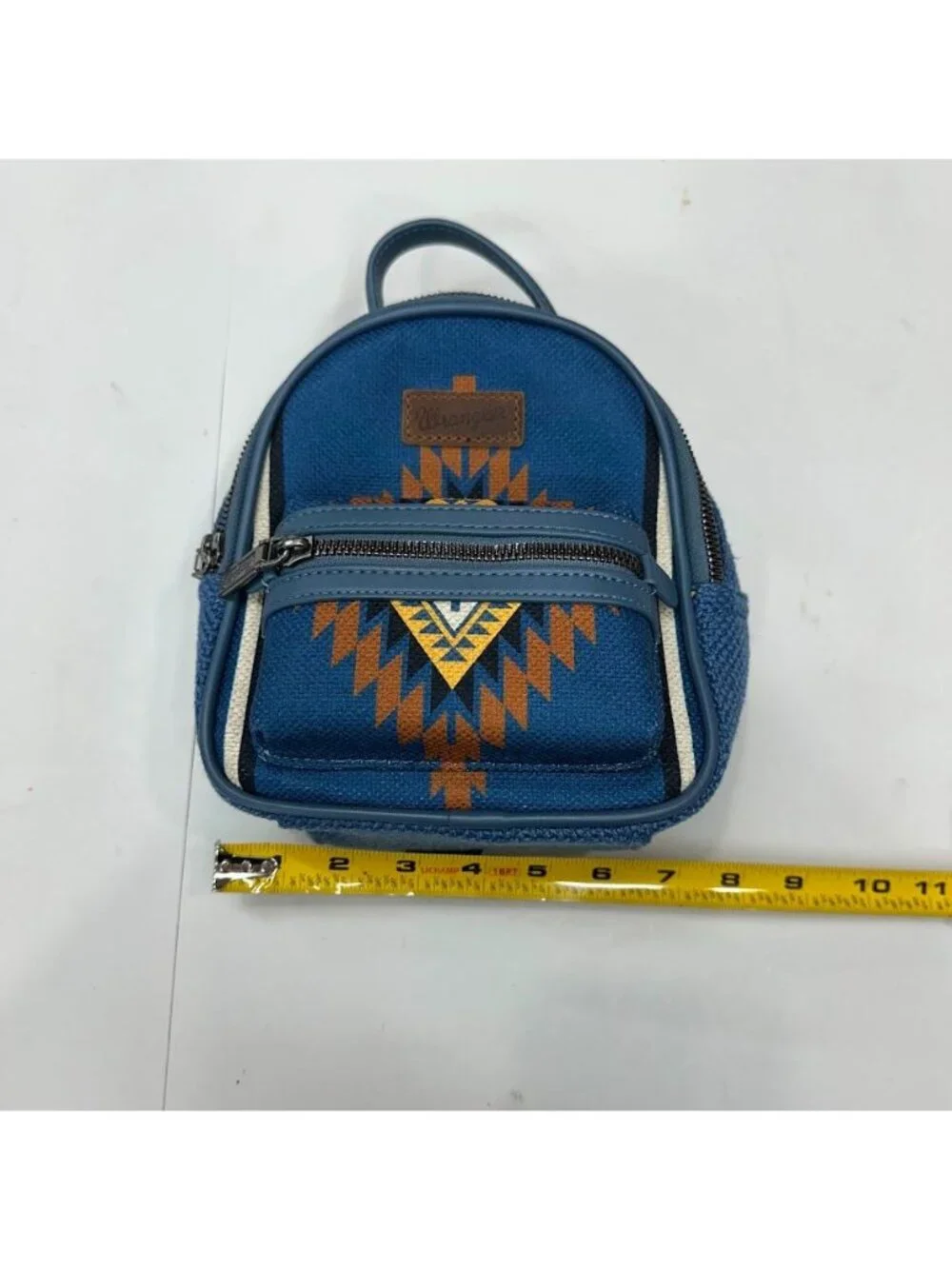 Wrangler Southwestern Aztec Mini Backpack Wallet Combo Bag In Blue Jean NEW - Picture 8 of 8